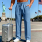 👖 ¡OFERTA POR TIEMPO LIMITADO 50% DE DESCUENTO! 🌀 Pantalones de Cintura Elástica para Hombres con Pierna Recta – Tejido Transpirable, Bolsillos Laterales, 9 Colores y Ajuste Personalizado ✨