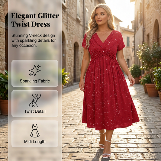 ⏰🔥 ¡50% DE DESCUENTO POR TIEMPO LIMITADO! 💗 Vestido Elegante con Cuello en V – Estilo Sofisticado y Favorecedor ✨🌸