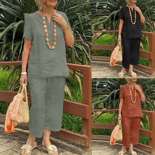 🔥 ¡50% DE DESCUENTO! 🔥 Conjunto Casual para Dama de 2 Piezas – Blusa + Pantalón Súper Cómodo ✨💃 Perfecto para Estilo Diario y Relax 🛍️💖