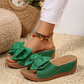 👡 Sandalias de Cuña para Mujer – Puntera Abierta con Lazo, Comodidad y Estilo Elegante ✨💖