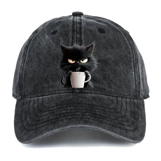 ⏰🔥 ¡50% DE DESCUENTO POR TIEMPO LIMITADO! 🧢 Gorra Vintage con Gato Negro – Estilo Único y Encantador para Cada Día ✨🐱