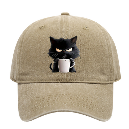 ⏰🔥 ¡50% DE DESCUENTO POR TIEMPO LIMITADO! 🧢 Gorra Vintage con Gato Negro – Estilo Único y Encantador para Cada Día ✨🐱