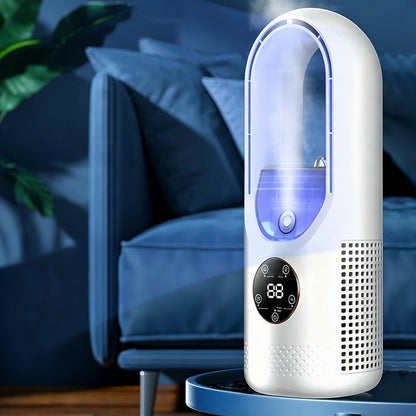 ⏰🔥 ¡50% DE DESCUENTO POR TIEMPO LIMITADO! 💨 Ventilador Eléctrico Sin Aspas – 6 Velocidades con Luz para un Hogar Fresco y Moderno ✨🏠