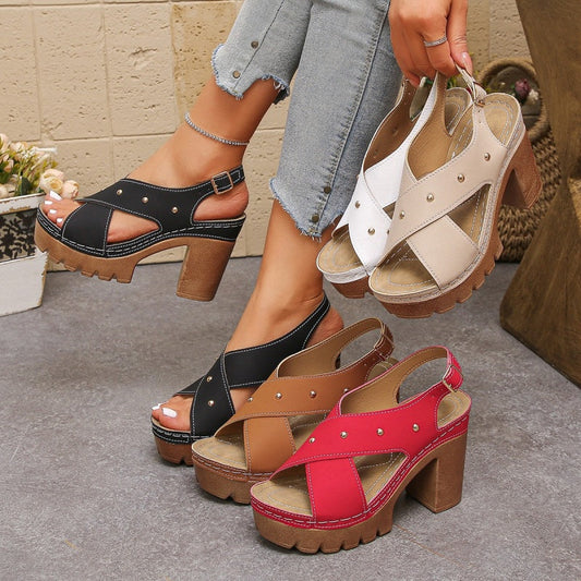⏰🔥 ¡50% DE DESCUENTO POR TIEMPO LIMITADO! 👠 Sandalias de Mujer – Tacón y Suela Gruesa, Comodidad y Estilo Todo el Día ✨💖