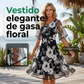 ⏰🔥 ¡50% DE DESCUENTO POR TIEMPO LIMITADO! 🌸 Elegante vestido de gasa con estampado floral para mujer: fluido, ligero y perfecto para cualquier ocasión ✨💃