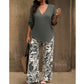 ⏰🔥 ¡50% DE DESCUENTO POR TIEMPO LIMITADO! 👚👖 Conjunto de Blusa V y Pantalón Ancho – Cómodo, Elegante y Perfecto para Mujer ✨💖