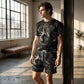 ⏰🔥 ¡50% DE DESCUENTO HOY! 👕👖 Set de 2 Piezas – Camiseta y Shorts con Estampado Masculino, Cómodo y Moderno ✨