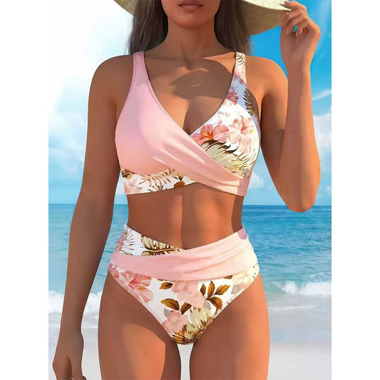 🔥👙 ¡50% OFF! Bikini de Tiro Alto Floral – Moldea tu Figura y Luce Increíble este Verano ☀️