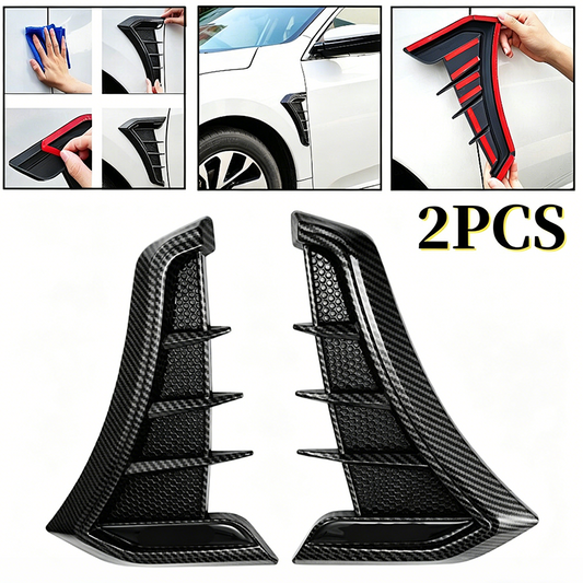 🏎️ ¡50% DE DESCUENTO AHORA! 🔥 Pegatinas para las rejillas de ventilación laterales del guardabarros del coche: diseño deportivo y protección contra arañazos. Embellecedor decorativo universal de TPU ✨