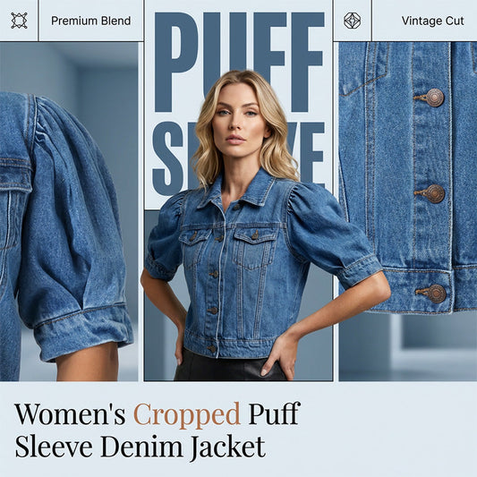 ⏰🔥 ¡50% DE DESCUENTO POR TIEMPO LIMITADO! 👖✨ Chaqueta de Denim de Manga Corta – Estilo Puff, Moderna y Cómoda 💖🌿