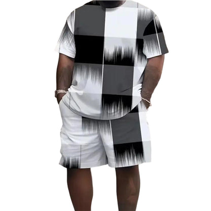⏰🔥 ¡50% DE DESCUENTO POR TIEMPO LIMITADO! 👕👖 Conjunto Casual de Hombre – Estampado Abstracto, Cómodo y Moderno 💥✨