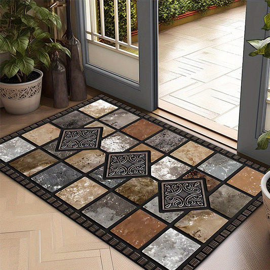 ⏰🔥 ¡50% DE DESCUENTO POR TIEMPO LIMITADO! 🏠 Felpudo con Estampado Geométrico – Protege tu Hogar y Da la Bienvenida con Estilo ✨🌿