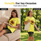 🌈✨ ¡OFERTA RELÁMPAGO CON UN 50% DE DESCUENTO! 👚 Conjunto de túnica y shorts estampados para mujer: corte relajado, aberturas laterales y estampados llamativos por toda la prenda 🩳