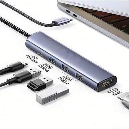 ⏰🔥 ¡50% DE DESCUENTO POR TIEMPO LIMITADO! 💻 Hub USB-C 5 en 1 – Expande tu Conectividad con HDMI 4K ✨🌟