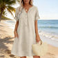 🏖️¡OFERTA IMPERDIBLE CON UN 50% DE DESCUENTO! 👗 Vestido de mujer con cuello en V y bolsillos: fresco, elegante y perfecto para el verano ☀️✨