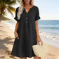 🏖️¡OFERTA IMPERDIBLE CON UN 50% DE DESCUENTO! 👗 Vestido de mujer con cuello en V y bolsillos: fresco, elegante y perfecto para el verano ☀️✨