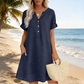 🏖️¡OFERTA IMPERDIBLE CON UN 50% DE DESCUENTO! 👗 Vestido de mujer con cuello en V y bolsillos: fresco, elegante y perfecto para el verano ☀️✨