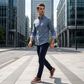 👔 ¡50% DE DESCUENTO POR TIEMPO LIMITADO! ✨ Camisa de hombre de corte moderno con estampado de cuadros – Detalles en contraste, cierre de botones, mezcla de primera calidad 🍁