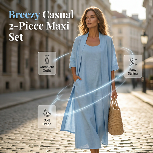 👗🔥 ¡OFERTA 50% OFF! Conjunto Maxi 2 Piezas – Estilo y Comodidad