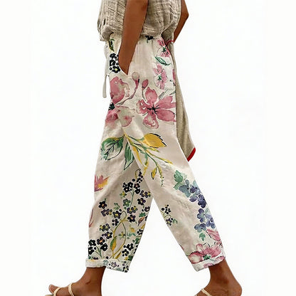 Pantalones cortos de estilo informal con estampado floral para mujer