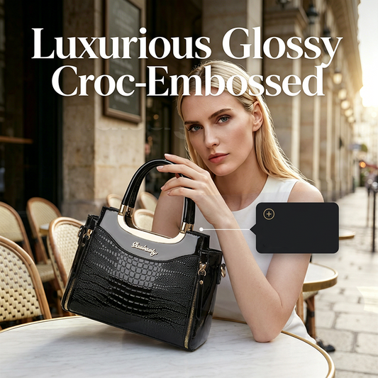 💼✨ ¡50% OFF! Bolso de Mano con Relieve de Cocodrilo – Elegancia Moderna y Versátil
