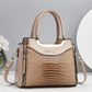 💎✨Women's Vintage Glossy Croc-Embossed Handbag – Chic, Spacious & Effortlessly Elegant