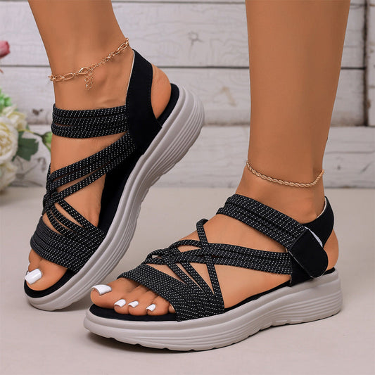 👡✨ ¡50% OFF! Sandalias de Plataforma con Correas Elásticas – Comodidad y Estilo Todo el Día
