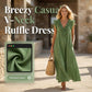 👗✨ ¡OFERTA 50% OFF! Vestido Maxi Boho para Mujer con Escote en V y Volantes – Ligero, Fresco y Elegante para Verano 💚