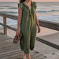 👗✨ ¡OFERTA 50% OFF! Vestido Maxi Boho para Mujer con Escote en V y Volantes – Ligero, Fresco y Elegante para Verano 💚
