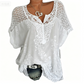 🌸✨ ¡OFERTA 50% OFF! Blusa Elegante con Encaje y Bordado Floral – Estilo Femenino y Sofisticado