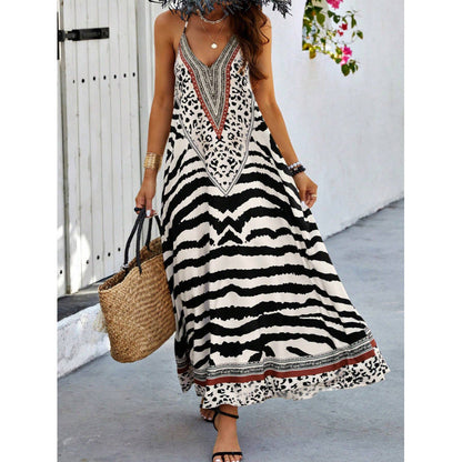 🐆🔥 ¡OFERTA RELÁMPAGO 50% OFF! Vestido Largo Bohemio Estampado Salvaje – Impacta con Estilo