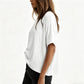Camiseta cómoda de cuello redondo para mujer