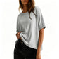 Camiseta cómoda de cuello redondo para mujer