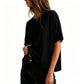 Camiseta cómoda de cuello redondo para mujer
