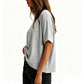 Camiseta cómoda de cuello redondo para mujer