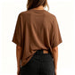 Camiseta cómoda de cuello redondo para mujer