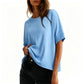 Camiseta cómoda de cuello redondo para mujer