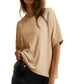 Camiseta cómoda de cuello redondo para mujer