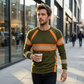👕 LIMITED-TIME 50% OFF! 💥 Men's Casual Contrast Stripe Long Sleeve Top – Color-Block, Premium Blend, Crew Neck ✨