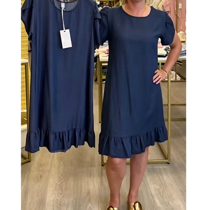 Elegant Washed Denim Dress