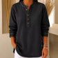 Camisa holgada de vaquero con cuello en V para mujer