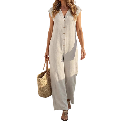 Mono sin mangas de verano con botones para mujer