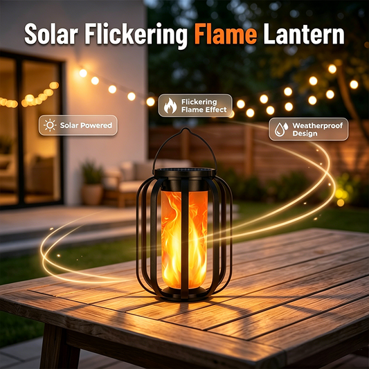 ⏰🔥 ¡OFERTA 50% OFF! 🔥🏡 Linterna Solar con Efecto Llama Parpadeante – Ambiente Cálido para Jardín, Patio y Camping ✨🌙