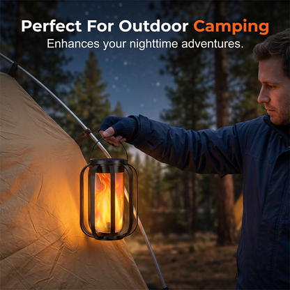 ⏰🔥 ¡OFERTA 50% OFF! 🔥🏡 Linterna Solar con Efecto Llama Parpadeante – Ambiente Cálido para Jardín, Patio y Camping ✨🌙