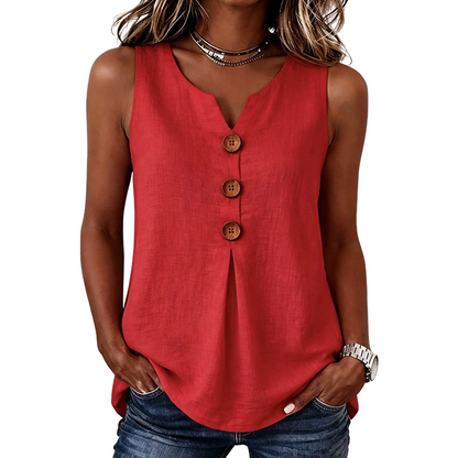 ⏰🔥 ¡50% OFF por Tiempo Limitado! 👚 Top de Verano sin Mangas con Escote en V – Fresco y Elegante ✨