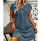 🌸👗 ¡OFERTA 50% OFF! Vestido Casual de Verano con Cremallera en V – Fresco, Cómodo y Elegante ✨