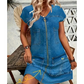 🌸👗 ¡OFERTA 50% OFF! Vestido Casual de Verano con Cremallera en V – Fresco, Cómodo y Elegante ✨