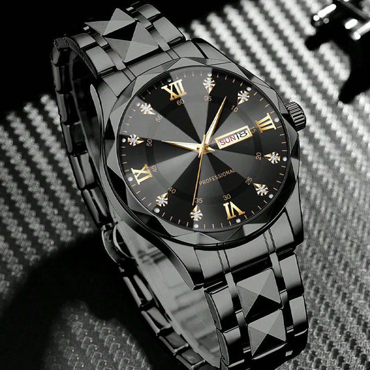 Relojes analógicos de cuarzo de lujo para hombre, resistentes al agua.