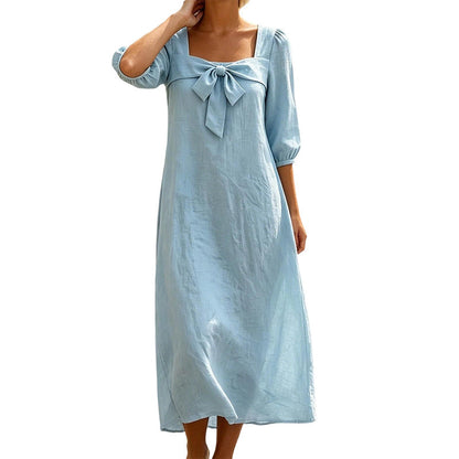 👗💙 ¡OFERTA 50% OFF! Vestido Midi Azul Cielo para Mujer – Elegante, Fresco y Perfecto para Verano ✨🌸