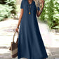 👗✨ ¡OFERTA 50% OFF! Vestido Maxi para Mujer de Manga Corta con Cuello en V – Elegante, Cómodo y Perfecto para Verano 🌸